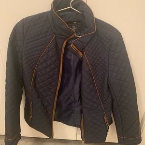 H&M Navy Quilted Jacket Size 8